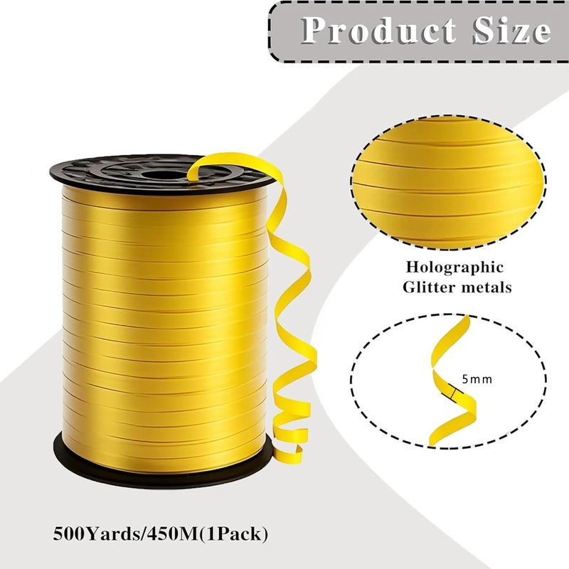 weizedm 500 Yard Premium Gold Curling Ribbon,Curling Ribbon for Gift Wrapping, Balloon String,for Gift Wrapping ，Party Decoration Crafting,for Florist Flower﻿ - Image 2